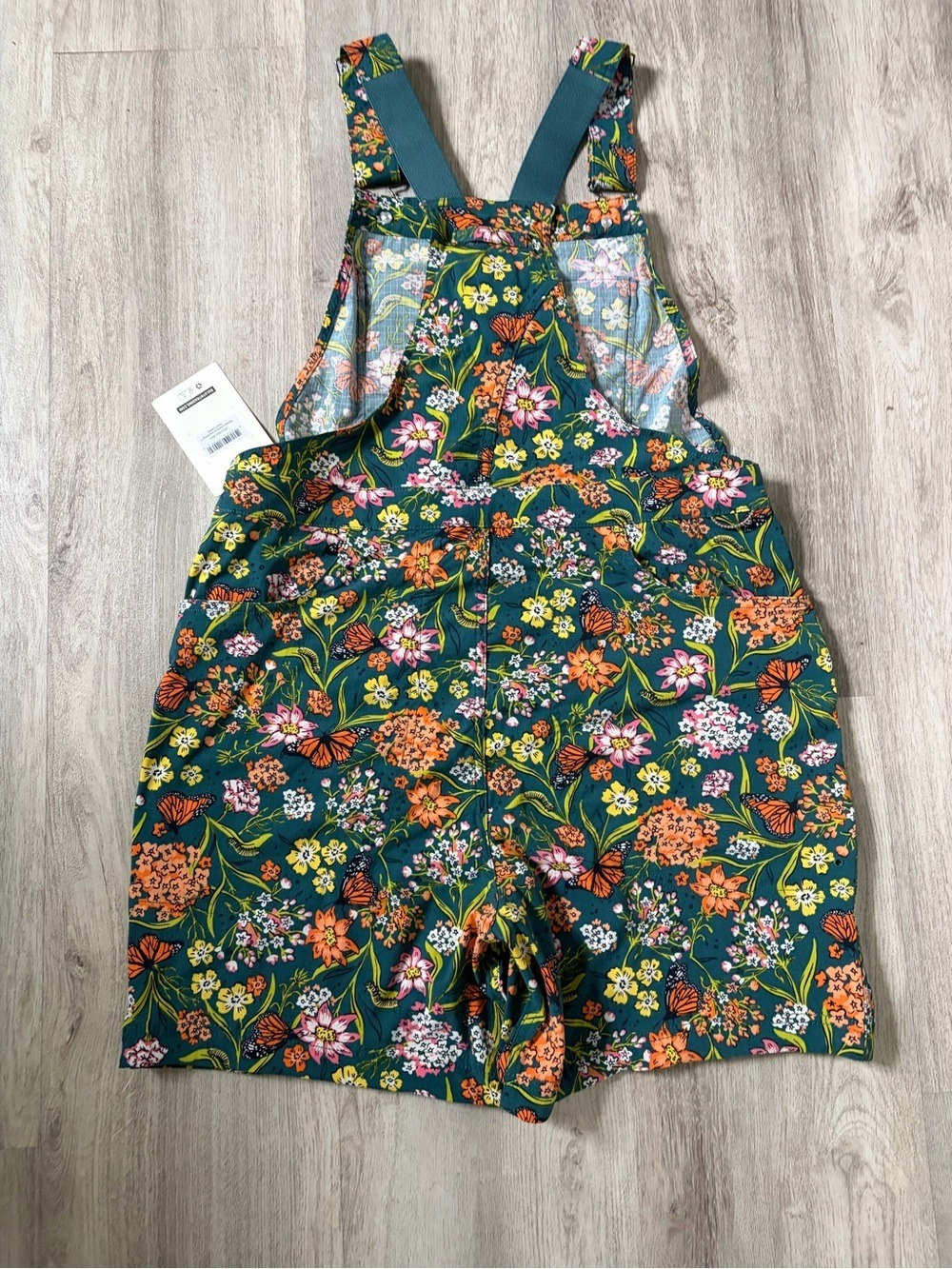 NWT Duluth Heirloom Gardening Bib Overall Shorts M Midnight Green Monarchs - Picture 3 of 13